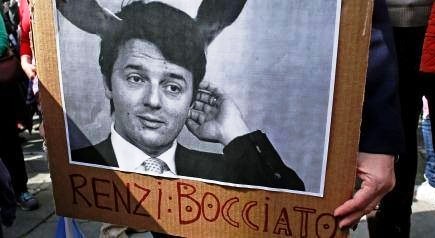 Protesta contro la "Buona Scuola" di Renzi